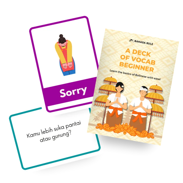 bahasa indonesia flash card