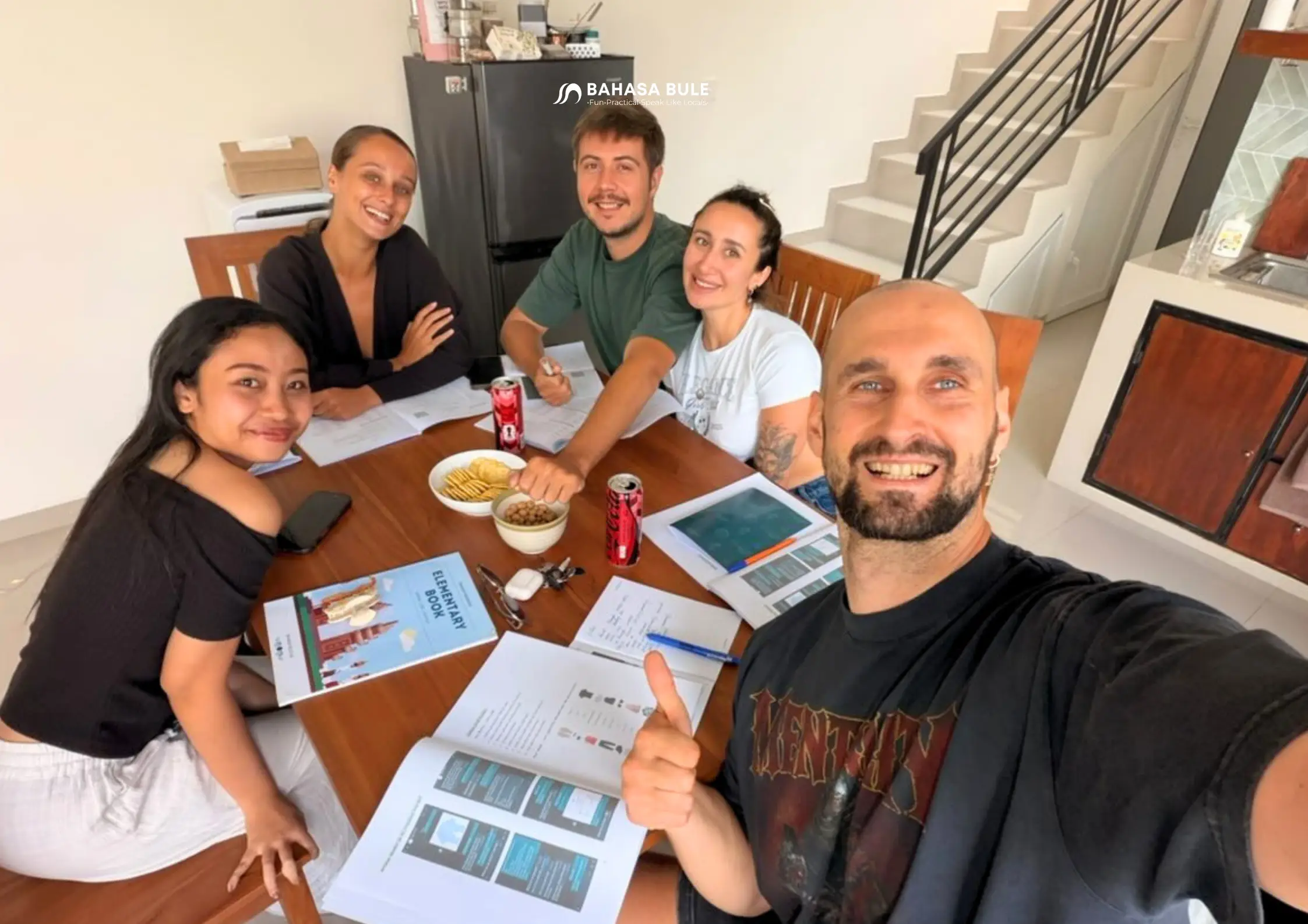 Small group Indonesian class at Bahasa Bule Bali