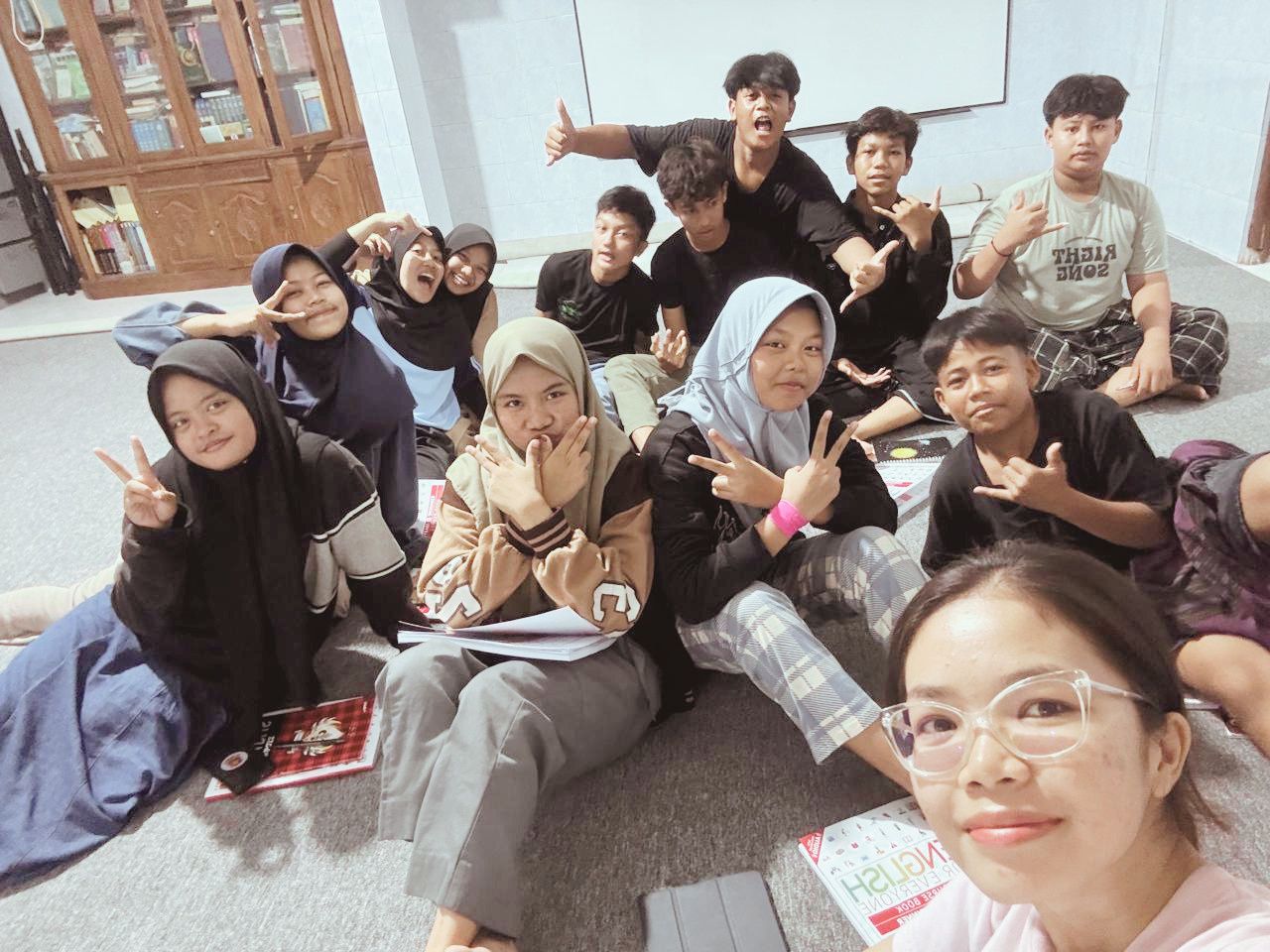 Students smiling in class